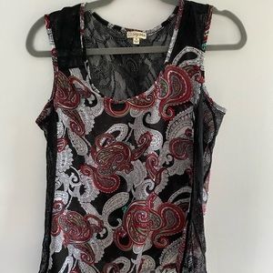 Lace accented blouse